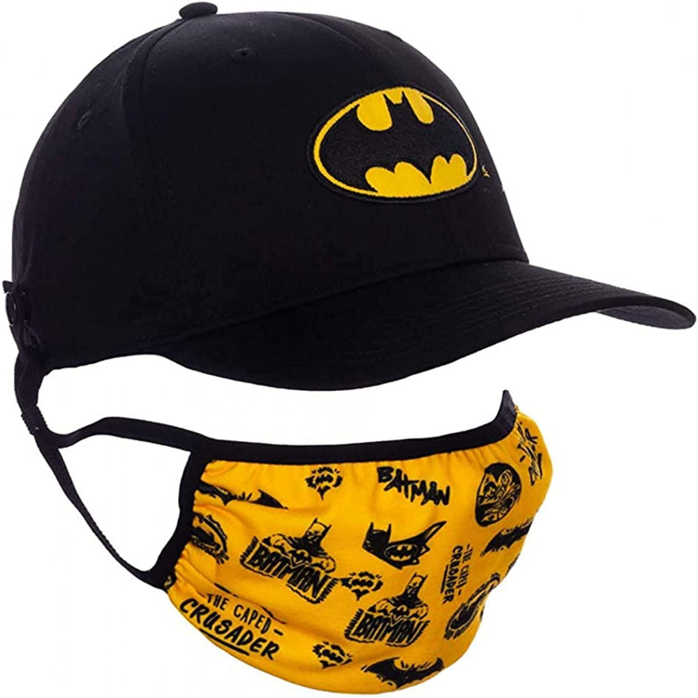 DC Comics Batman Symbol Face Mask and Snapback Hat Combo Image 2