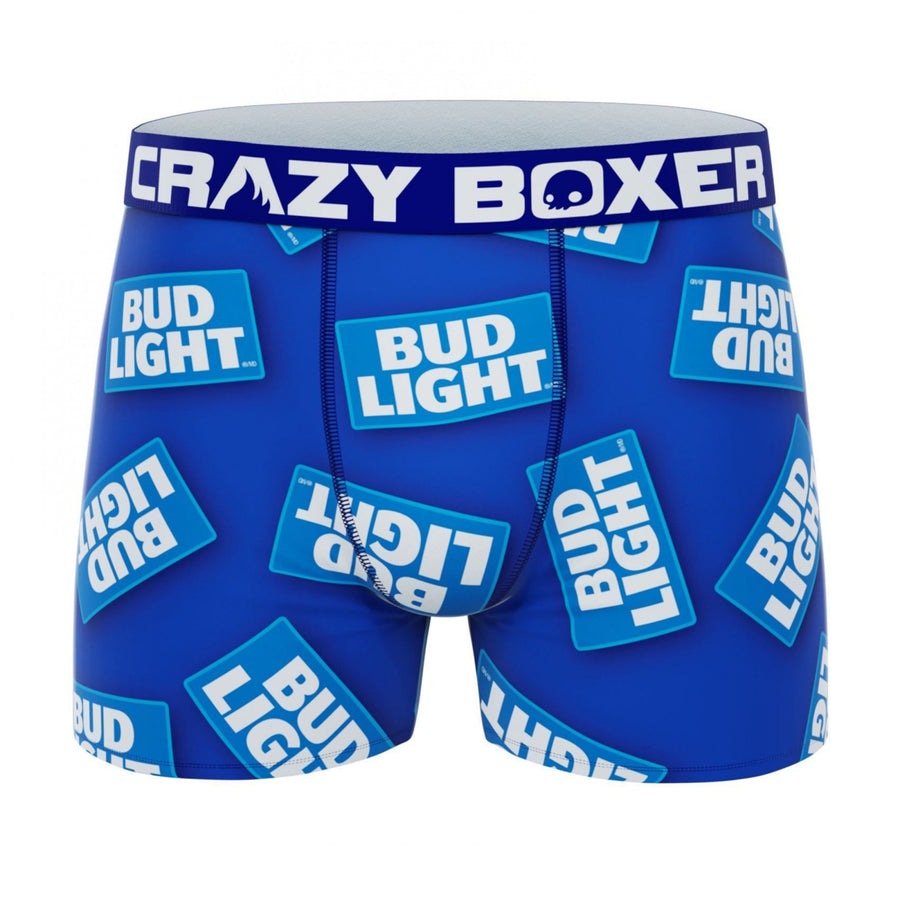 Crazy Boxer Bud Light Repeating Logo Mens Boxer Briefs Image 1