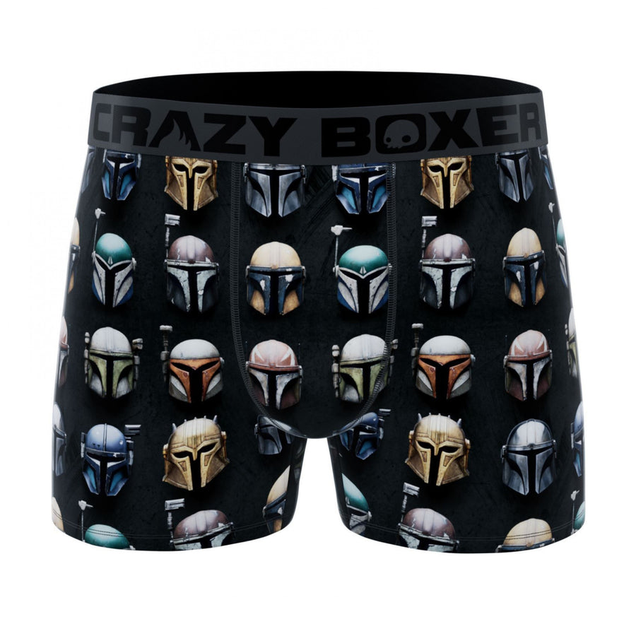 Crazy Boxers Star Wars The Mandalorian Helmets All Over Print Mens Boxer Briefs Image 1