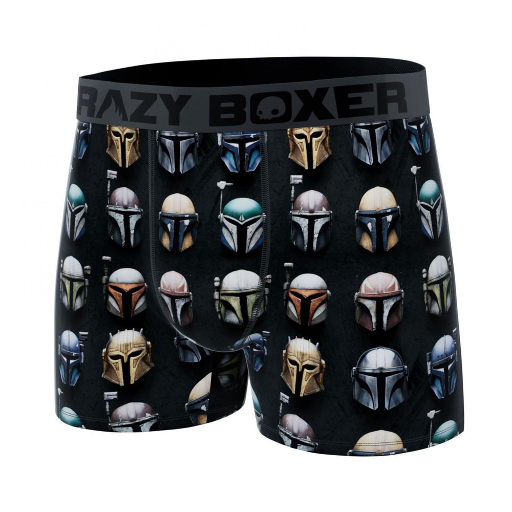 Crazy Boxers Star Wars The Mandalorian Helmets All Over Print Mens Boxer Briefs Image 2