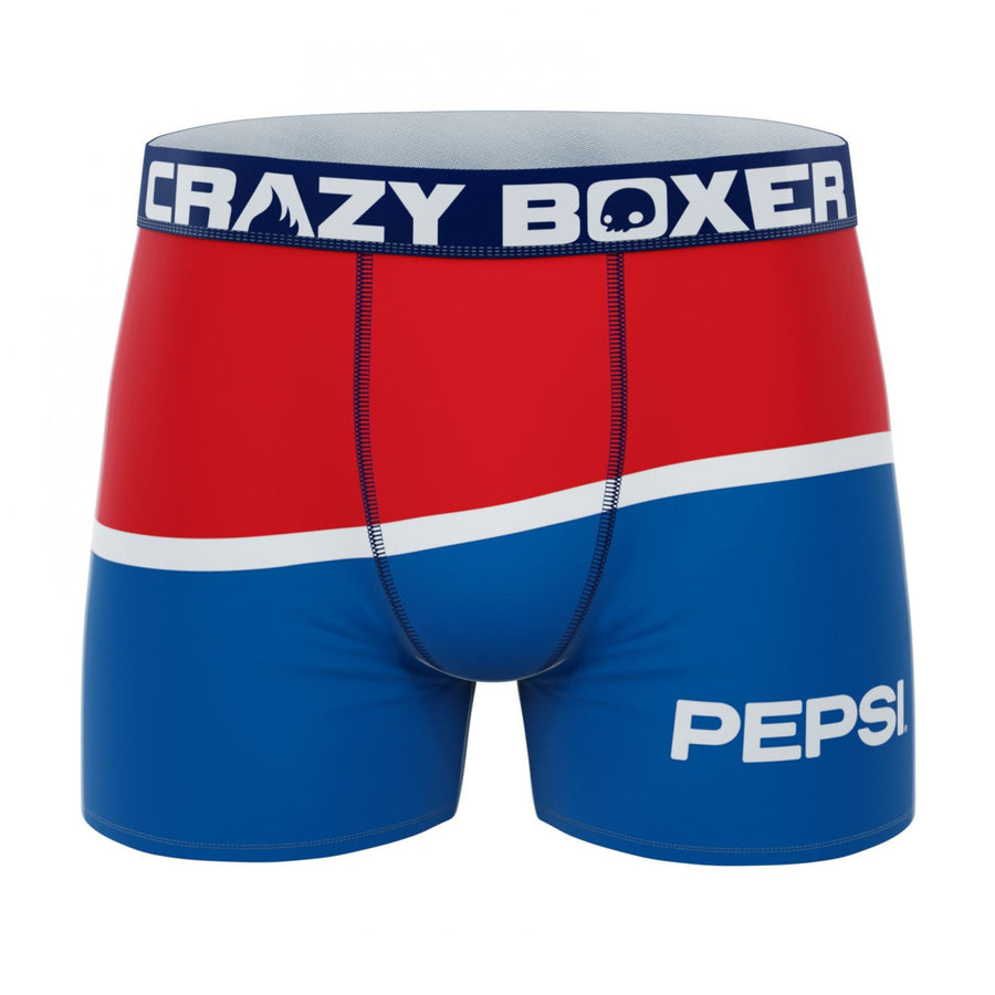 Crazy Boxer Pepsi Cola Large Color Logo Print Mens Boxer Briefs Image 1