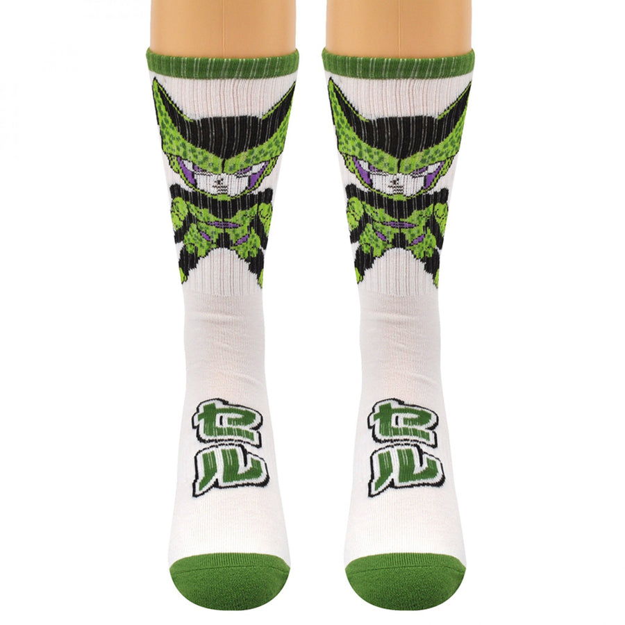 Dragon Ball Z Cell Character Chibi Athletic Crew Socks Image 1