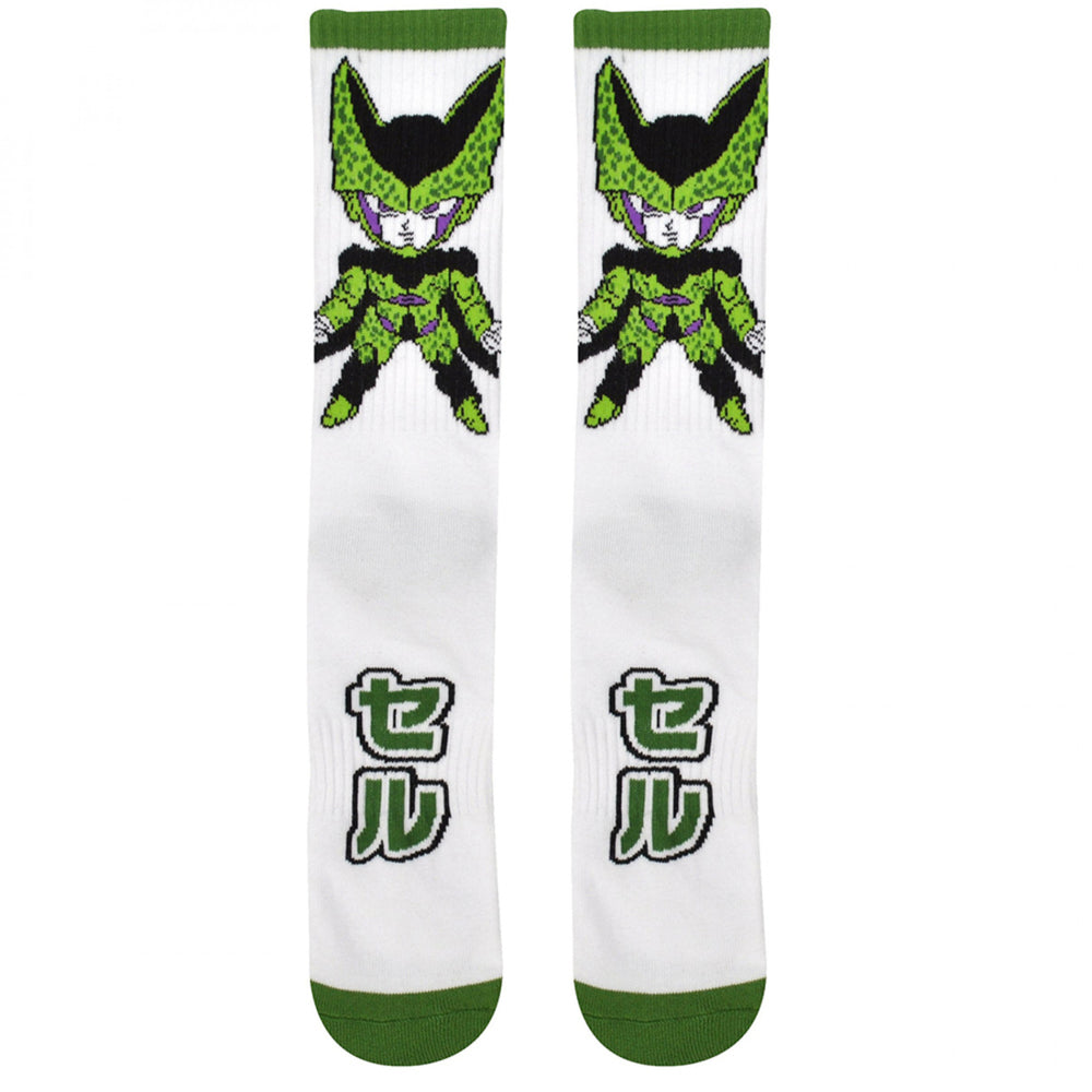 Dragon Ball Z Cell Character Chibi Athletic Crew Socks Image 2