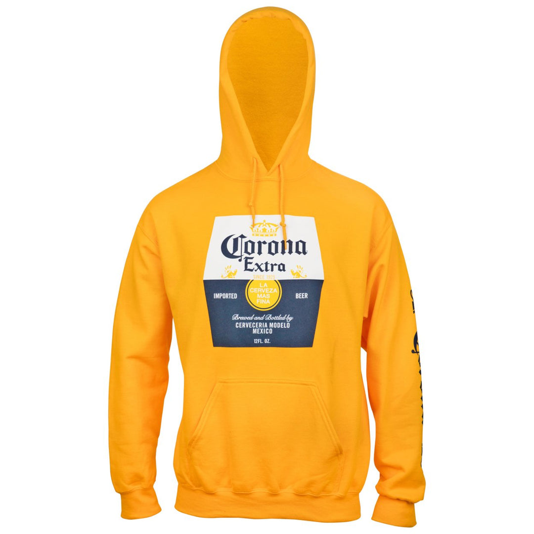 Corona Extra Beer Label Gold Hooded Sweatshirt With Sleeve Print Image 4