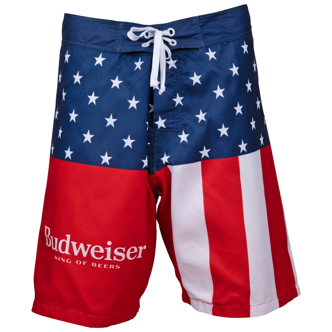 Budweiser King of Beers Stars and Stripes Mens Swim Trunks Board Shorts Image 3