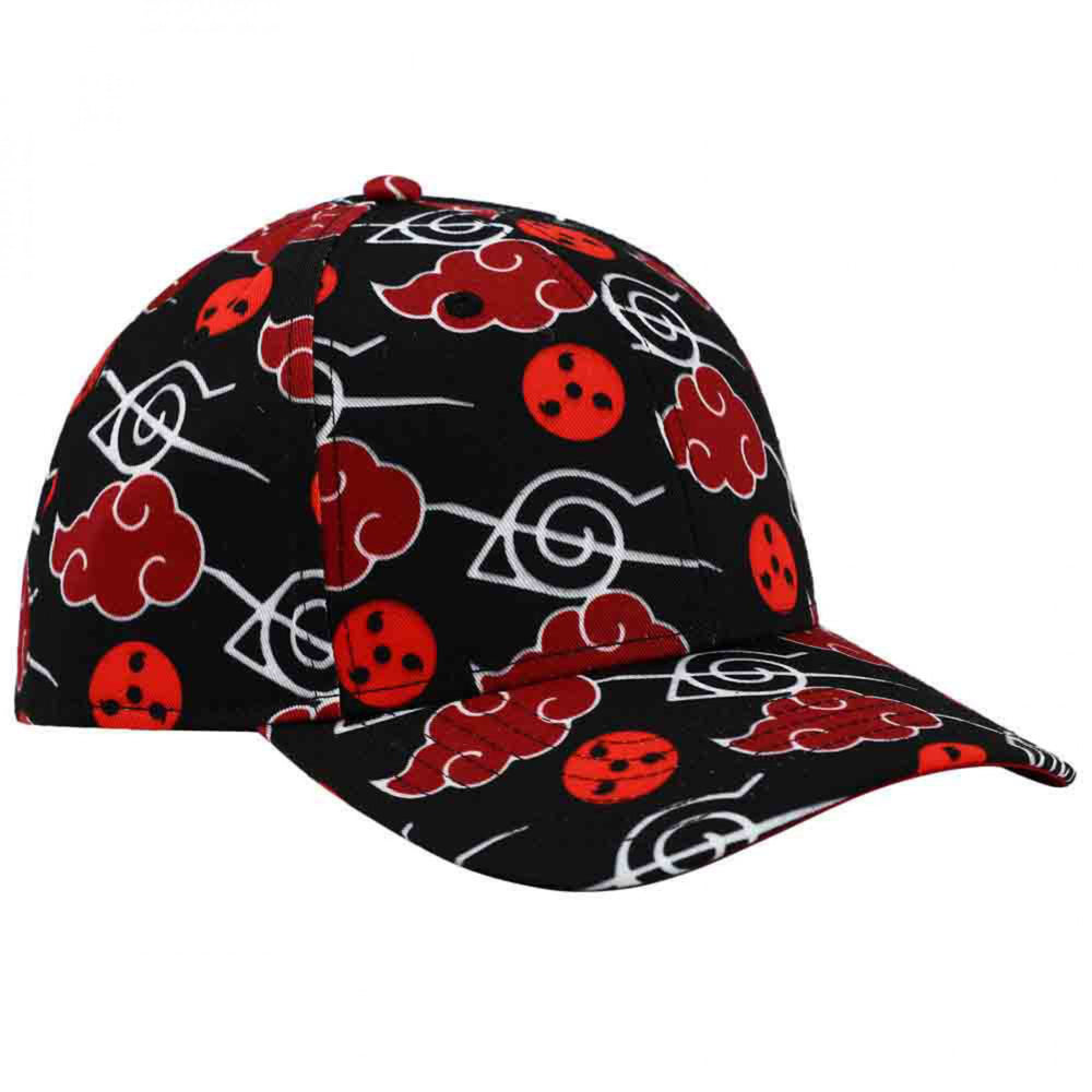 Naruto Uchiha Itachi Akatsuki Clouds All Over Curved Bill Snapback Hat Image 2