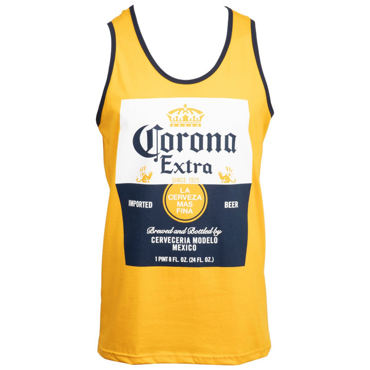 Corona Extra Classic Label Design Gold Ringer Tank Image 1