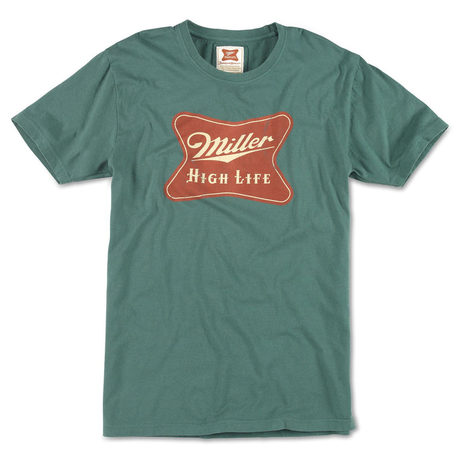 Miller High Life Retro Style Logo Brass Tacks T-Shirt Image 1