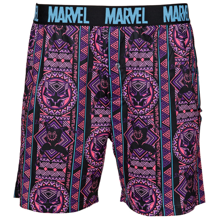 Marvel Comics Black Panther Neon Casual Shorts Image 1