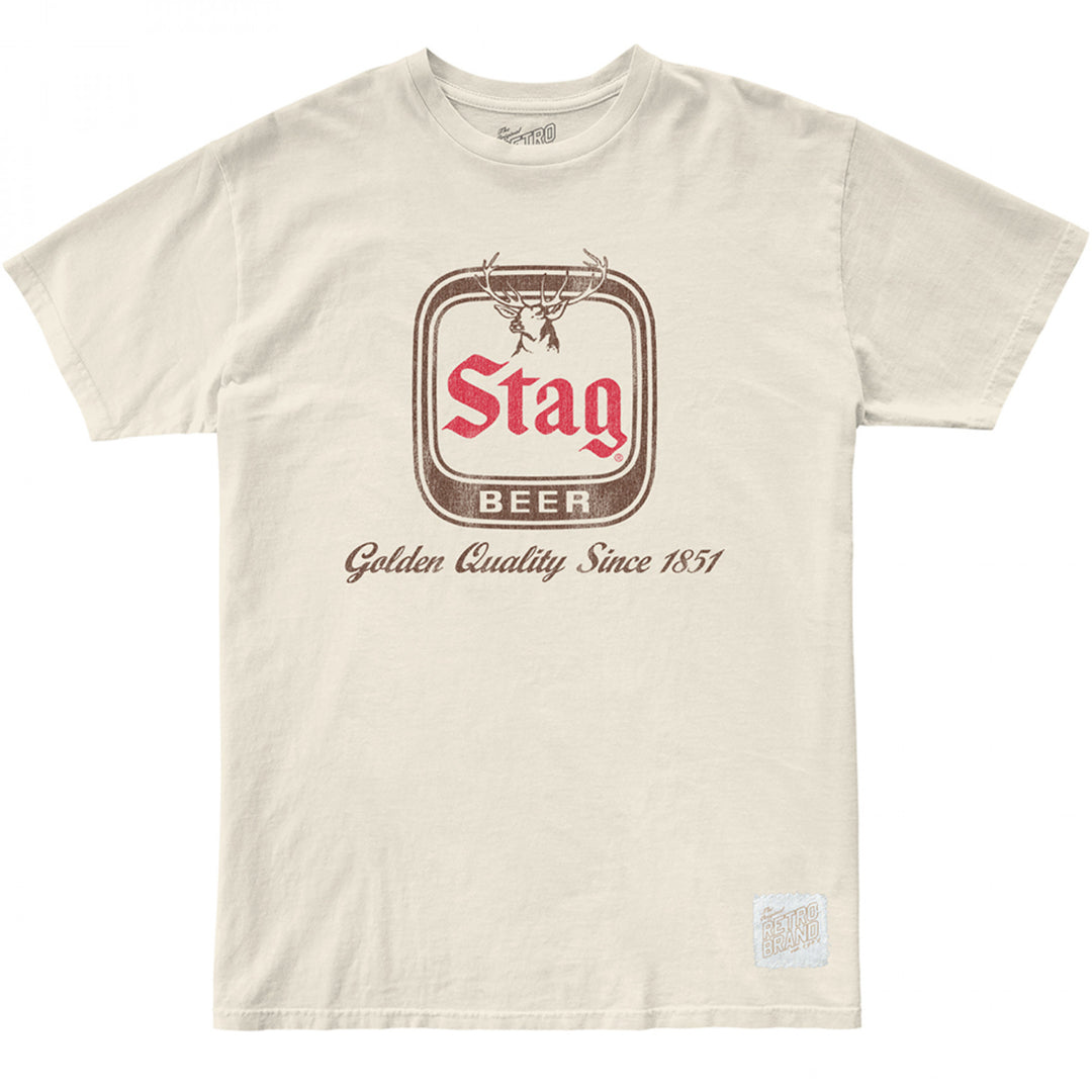 Stag Beer Logo Since 1851 Vintage Style T-Shirt Image 1