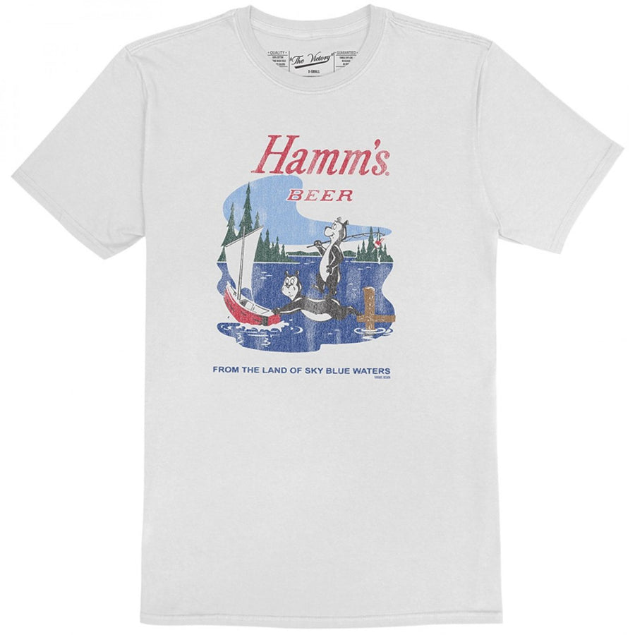 Hamms Beer Bears at the Lake Retro Style T-Shirt Image 1