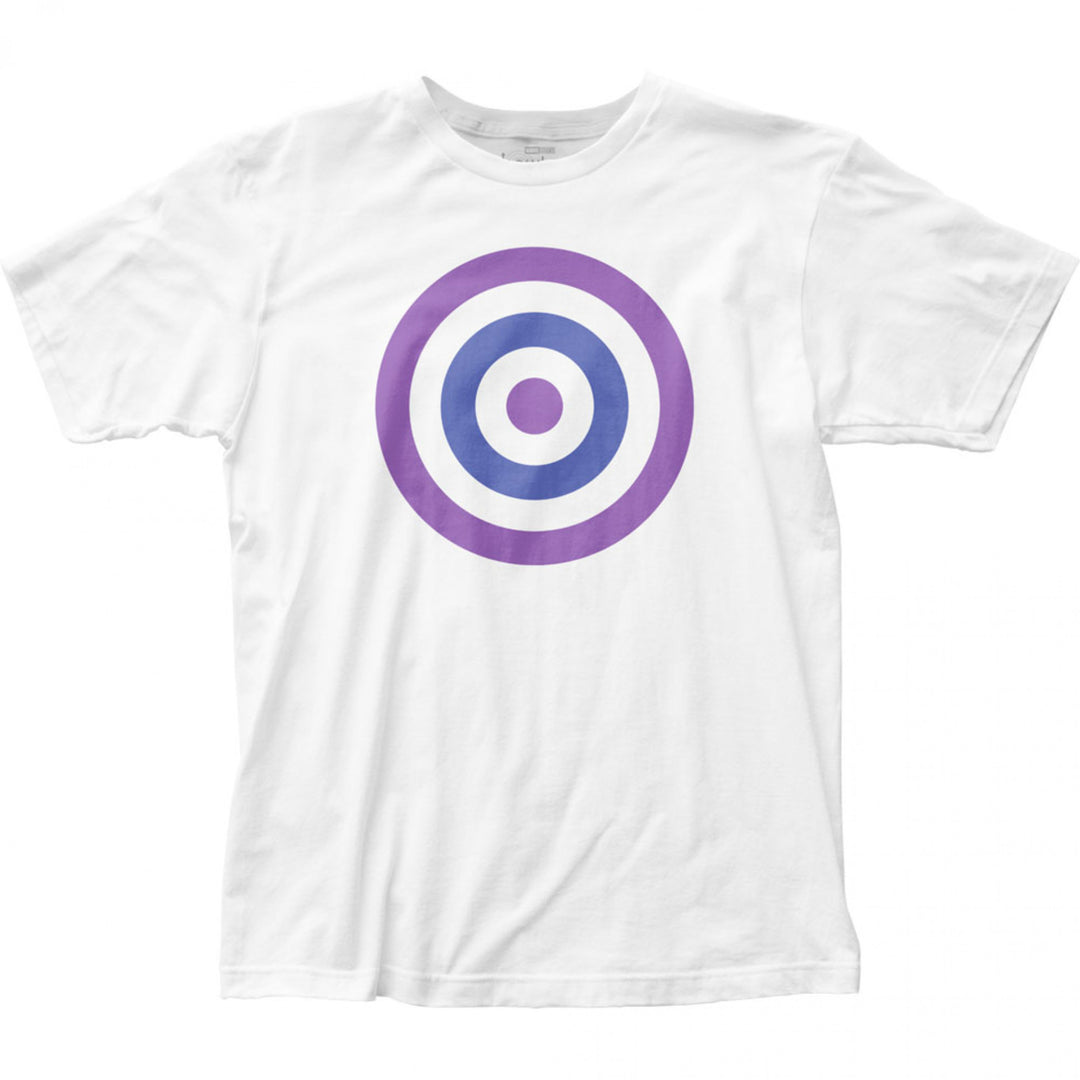 Marvel Studios Hawkeye Series Bullseye Symbol White T-Shirt Image 1