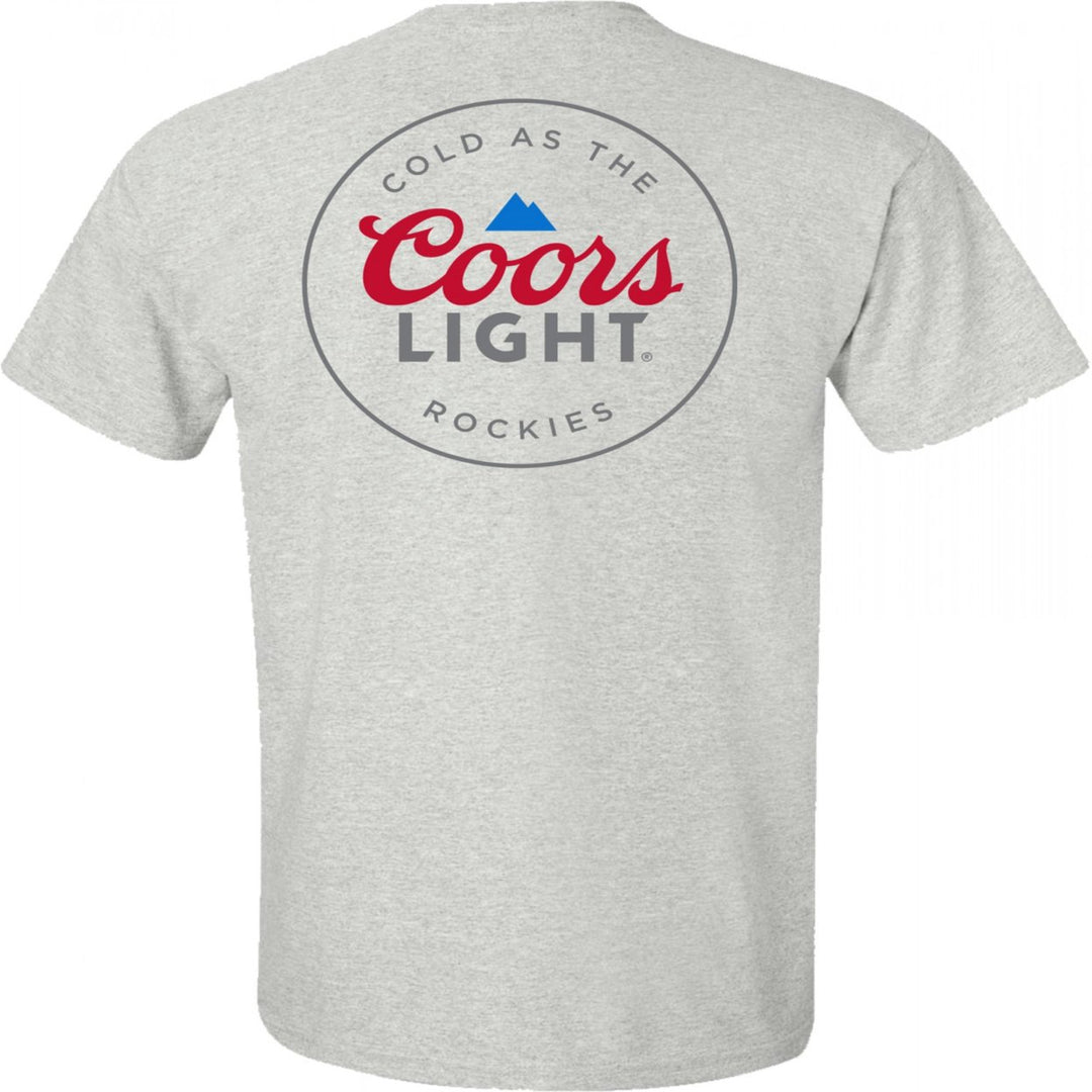 Coors Light Mountain Pocket Logo with Rear Logo Print Grey T-Shirt Image 2