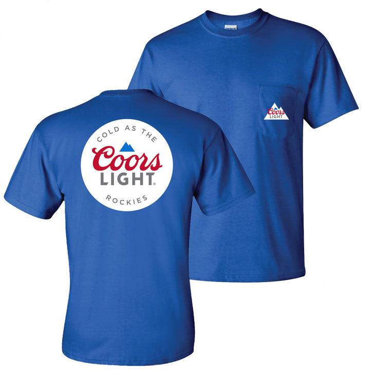 Coors Light Mountain Pocket Logo with Rear Logo Print T-Shirt Image 1