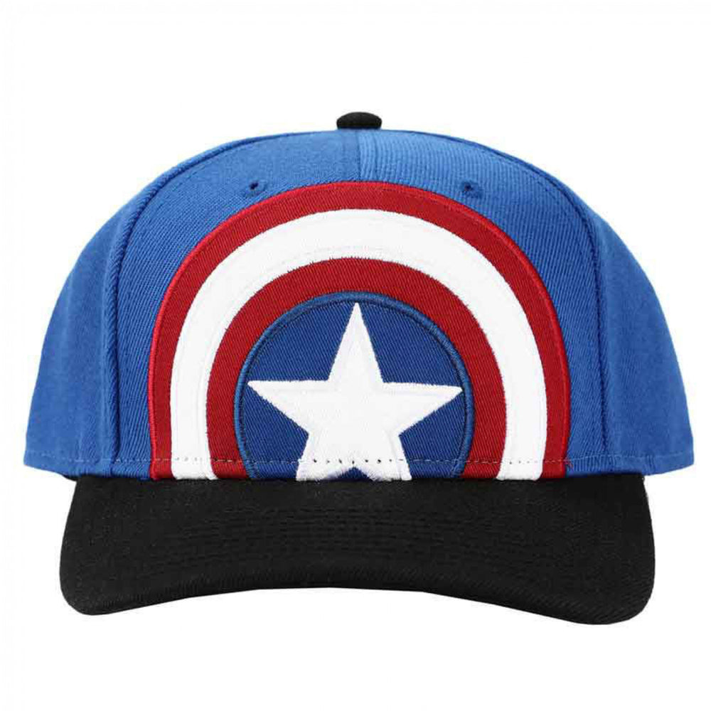 Marvel Captain America Large Logo Embroidered Pre-Curved Snapback Hat Image 2