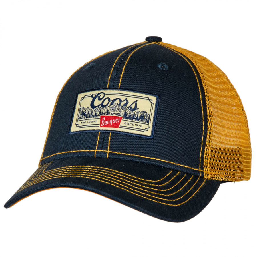 Coors Banquet Gold Cotton Twill Mesh Back Snapback Hat Image 1