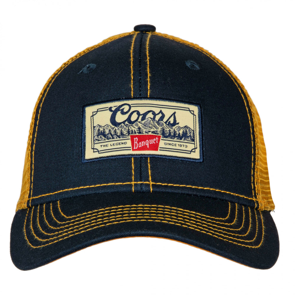 Coors Banquet Gold Cotton Twill Mesh Back Snapback Hat Image 2