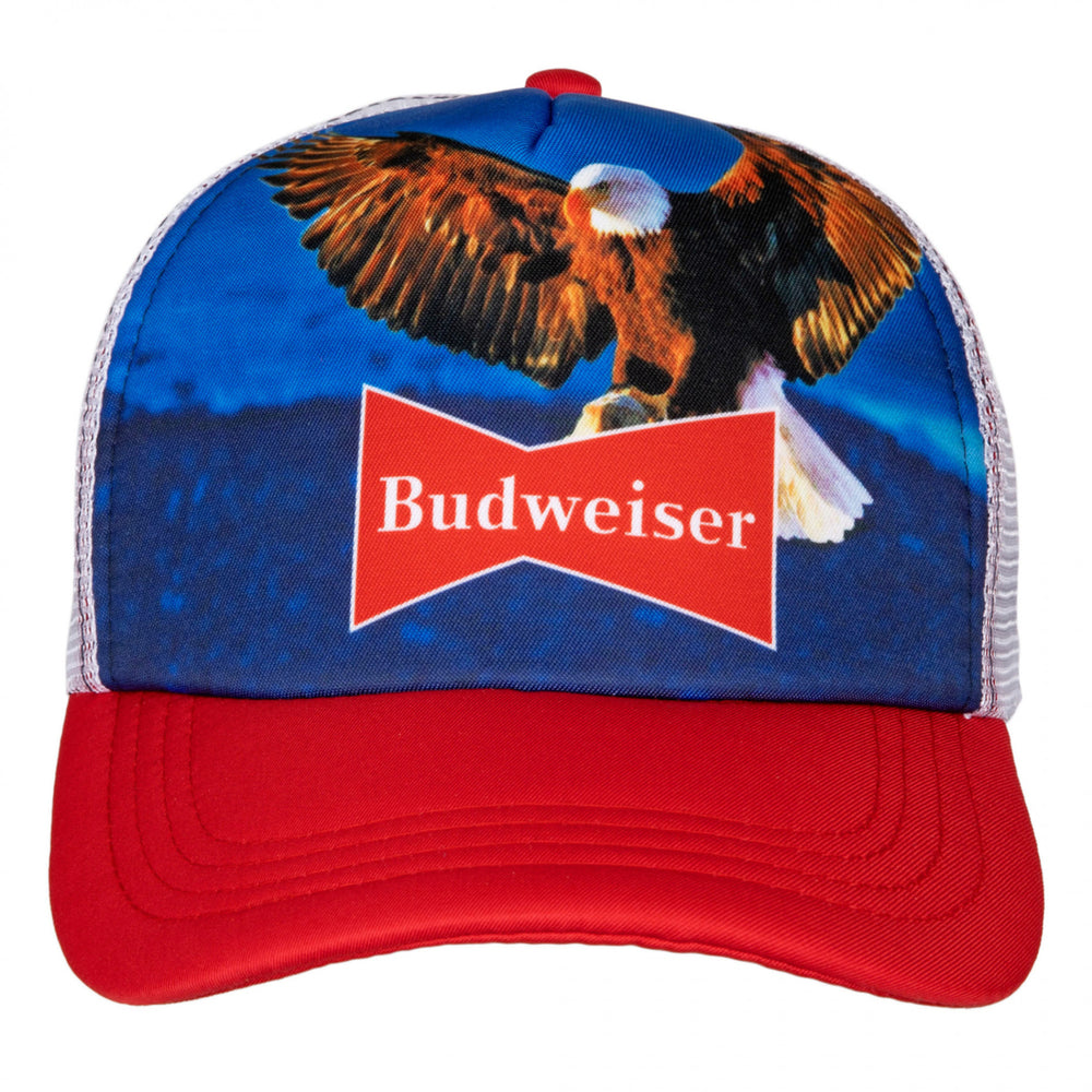 Budweiser Eagle Mesh Back Snapback Trucker Hat Image 2