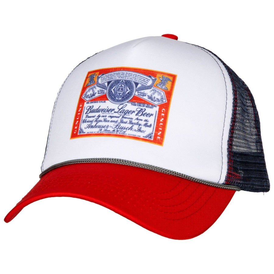 Budweiser Red White and Blue Trucker Hat Image 1