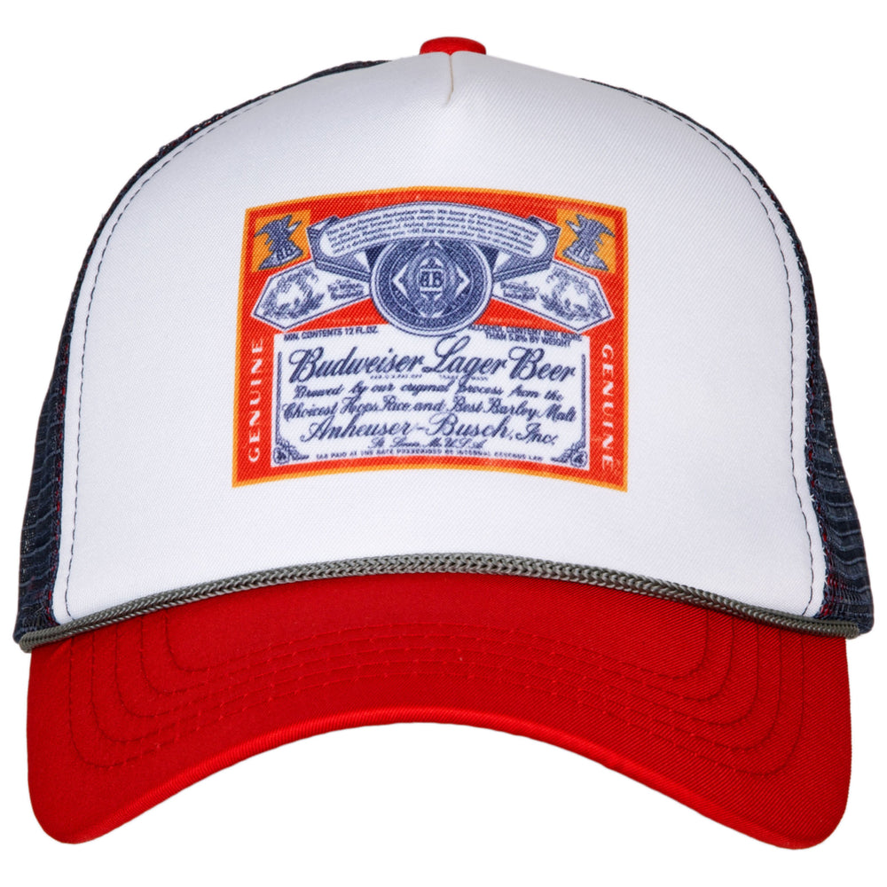 Budweiser Red White and Blue Trucker Hat Image 2