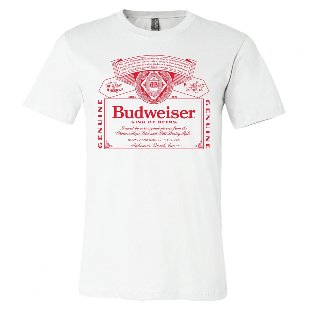 Budweiser King of Beers Red Label White T-Shirt Image 1