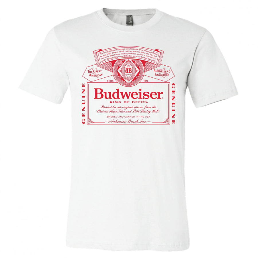 Budweiser King of Beers Red Label White T-Shirt Image 1