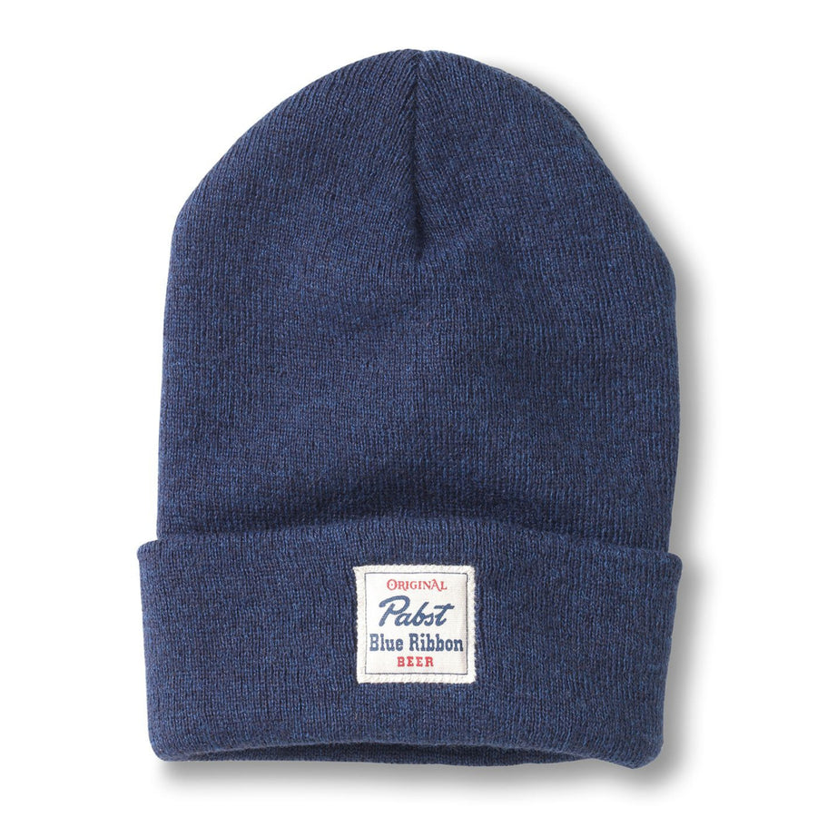 Pabst Blue Ribbon Beer  Patch Terrain Knit Cuff Beanie Image 1