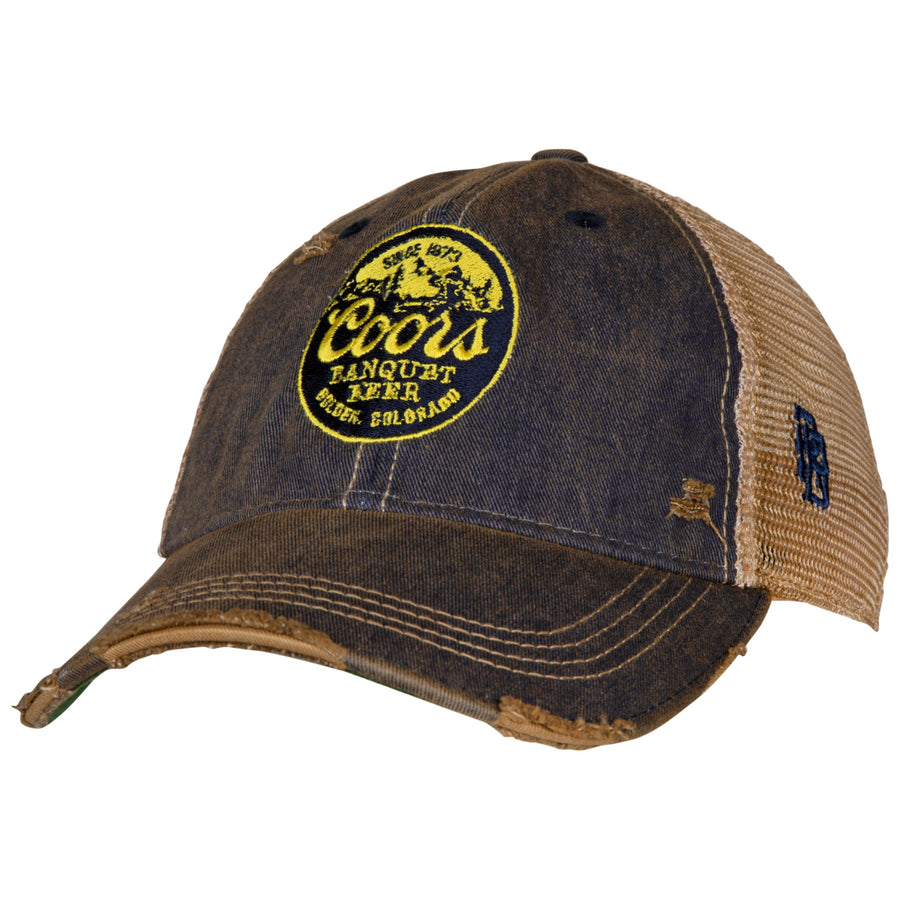 Coors Mountain Logo Patch Distressed Tea-Stained Adjustable Hat Image 1
