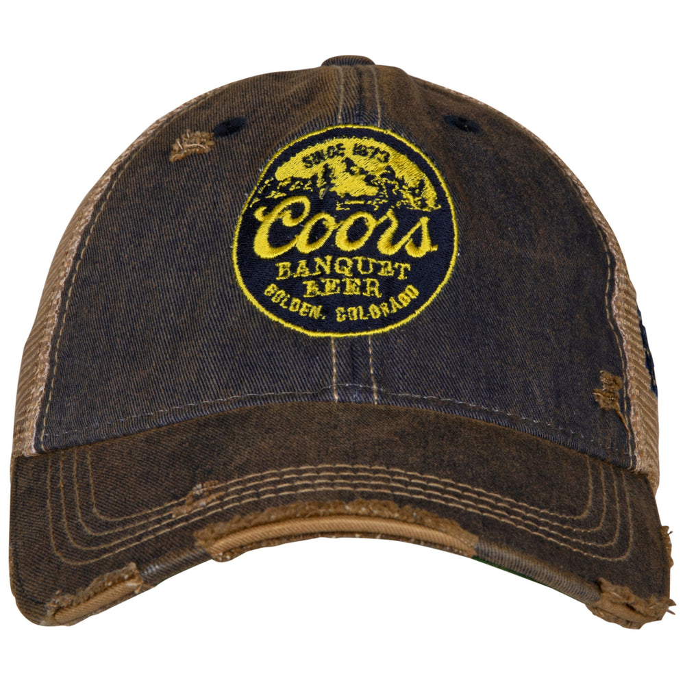 Coors Mountain Logo Patch Distressed Tea-Stained Adjustable Hat Image 2