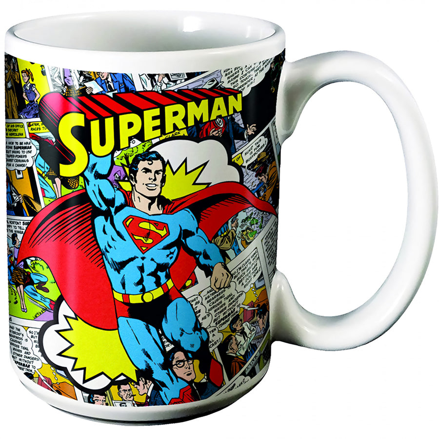 DC Comics Superman Classic Comic Panels 12oz Ceramic Mug Image 1