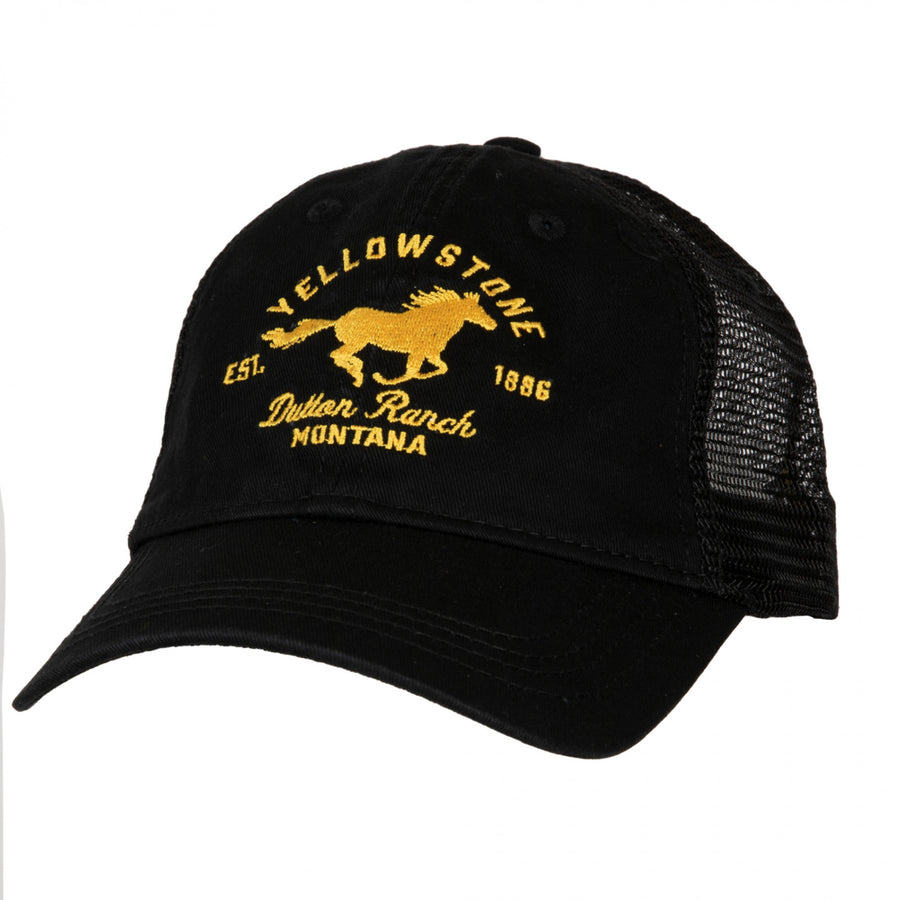 Yellowstone Dutton Ranch Bronco Logo Adjustable Trucker Hat Image 1