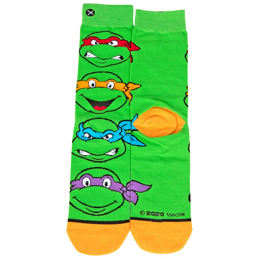 Teenage Mutant Ninja Turtles The Turtle Boys Faces Crew Socks Image 1