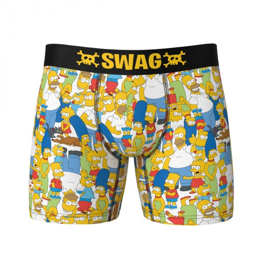 The Simpsons Family Members All Over Print Swag Boxer Briefs Image 1