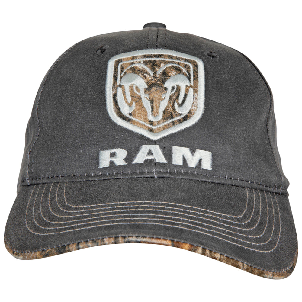 Ram Woven Patch Camo Logo Pre-Curved Adjustable Hat Image 2