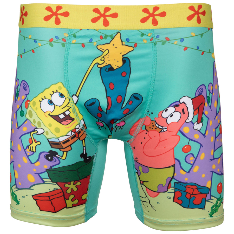 SpongeBob SquarePants Decorating the Holiday Coral Boxer Briefs Image 1