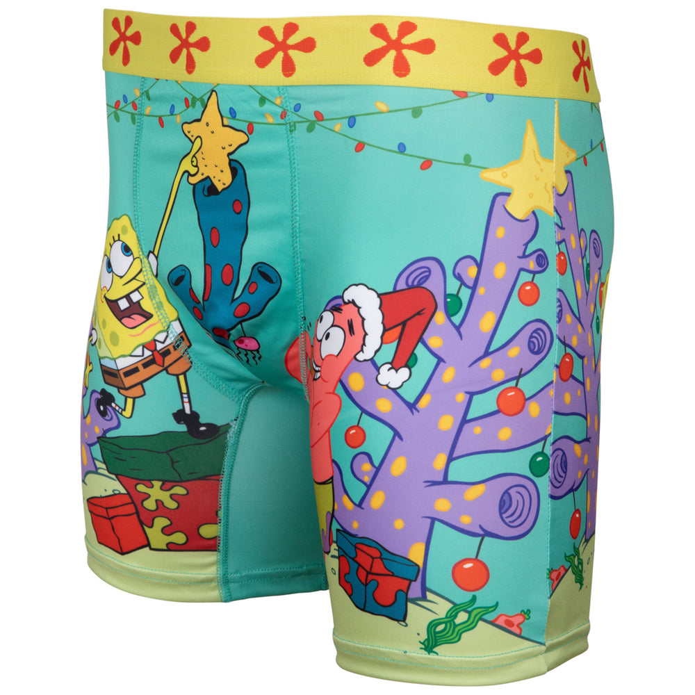 SpongeBob SquarePants Decorating the Holiday Coral Boxer Briefs Image 2