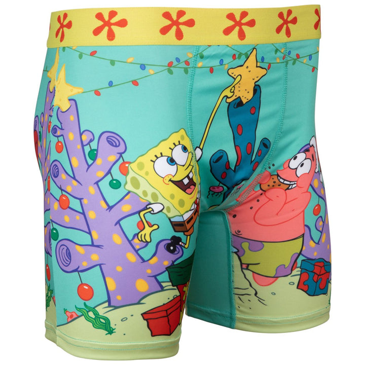 SpongeBob SquarePants Decorating the Holiday Coral Boxer Briefs Image 4
