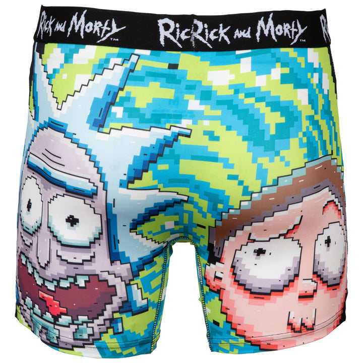 Rick and Morty with Portal Pixelated Boxer Briefs Image 3
