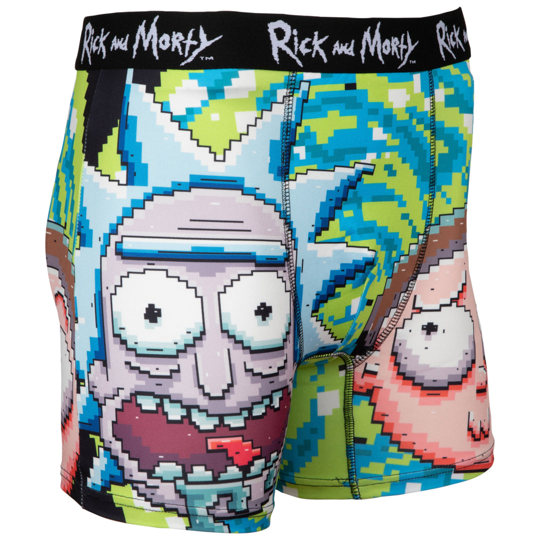 Rick and Morty with Portal Pixelated Boxer Briefs Image 4