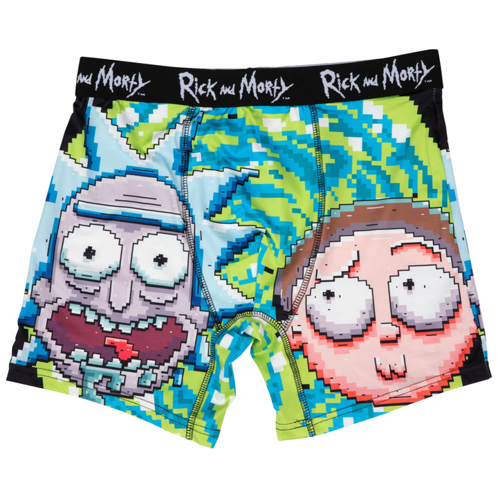 Rick and Morty with Portal Pixelated Boxer Briefs Image 4