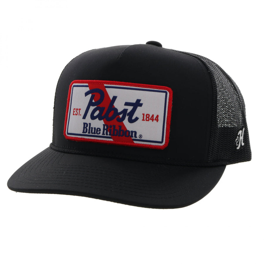 Pabst Blue Ribbon Embroidered Patch Snapback Hybrid Bill Trucker Hat Image 1