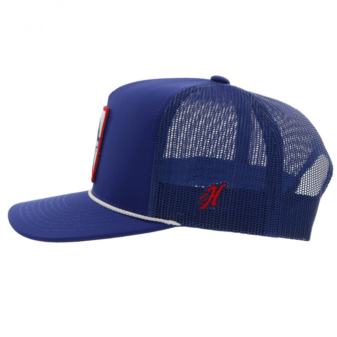 Pabst Blue Ribbon Embroidered Logo Snapback Hybrid Bill Trucker Hat Image 3