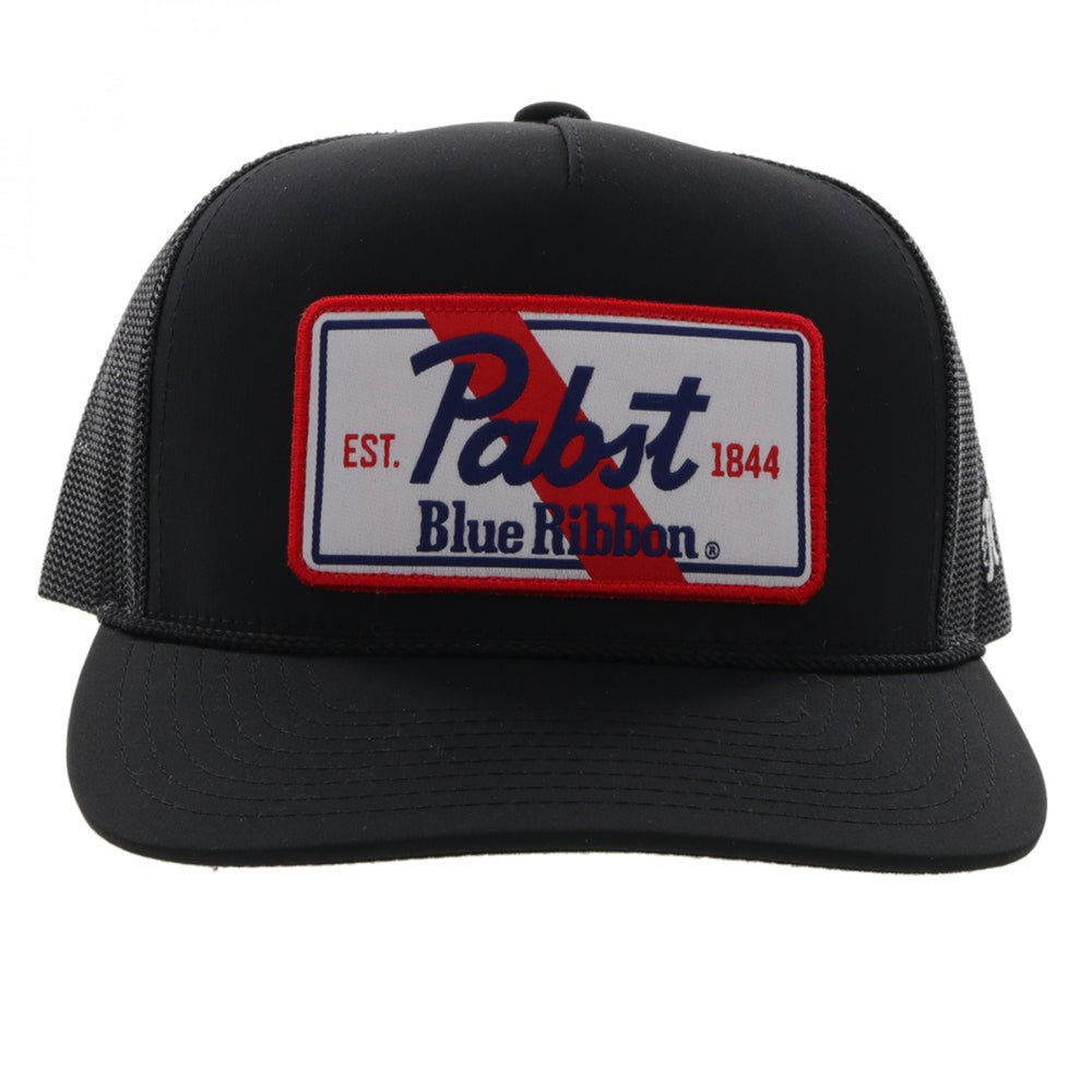 Pabst Blue Ribbon Embroidered Patch Snapback Hybrid Bill Trucker Hat Image 2