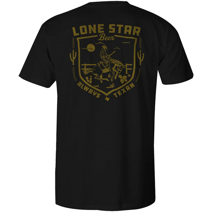 Lone Star Beer Always Texan Front and Back Print T-Shirt Image 3