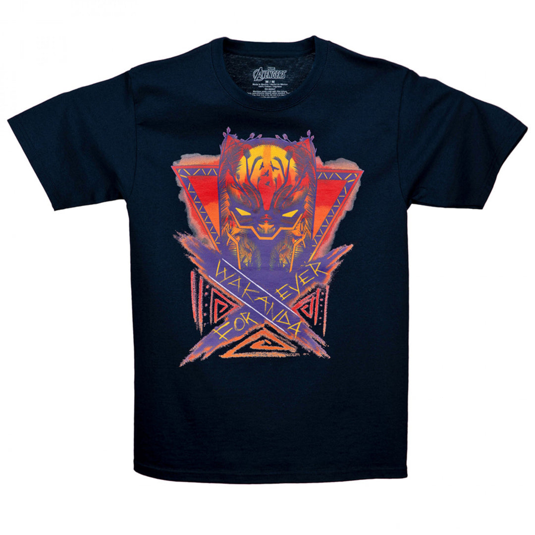 Black Panther Wakanda Forever Sunset T-Shirt Image 1