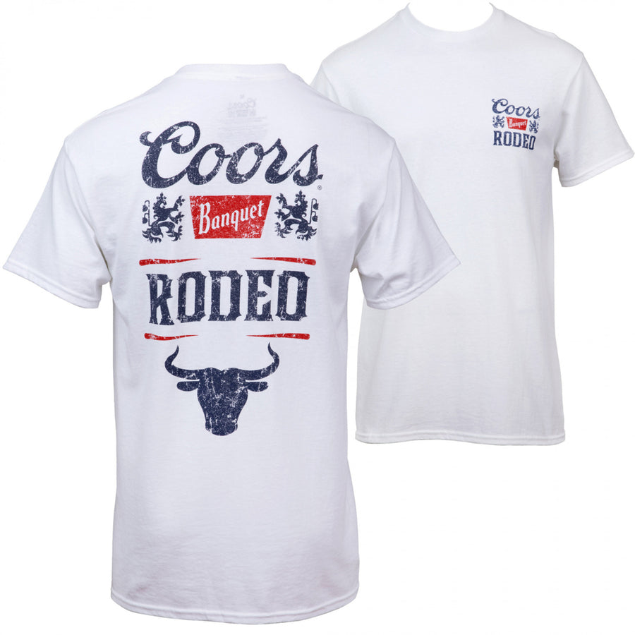 Coors Banquet Rodeo Throwback Style Logo Front and Back Print T-Shirt Image 1