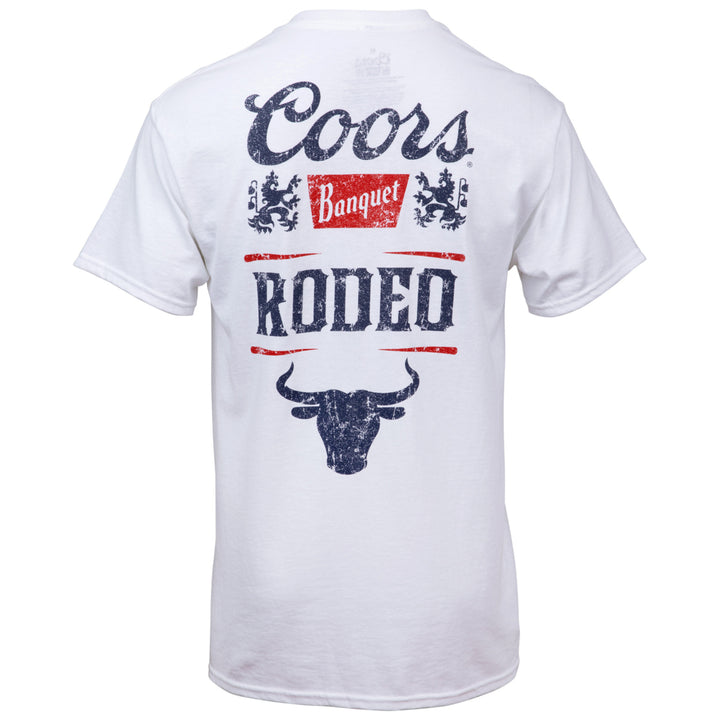 Coors Banquet Rodeo Throwback Style Logo Front and Back Print T-Shirt Image 3
