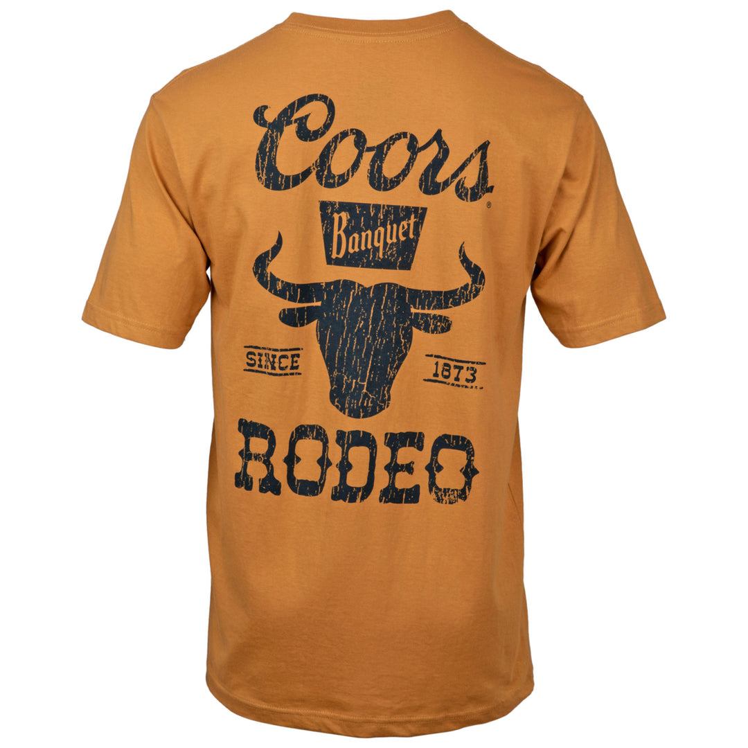 Coors Rodeo Logo Distressed Front and Back Print T-Shirt Image 3