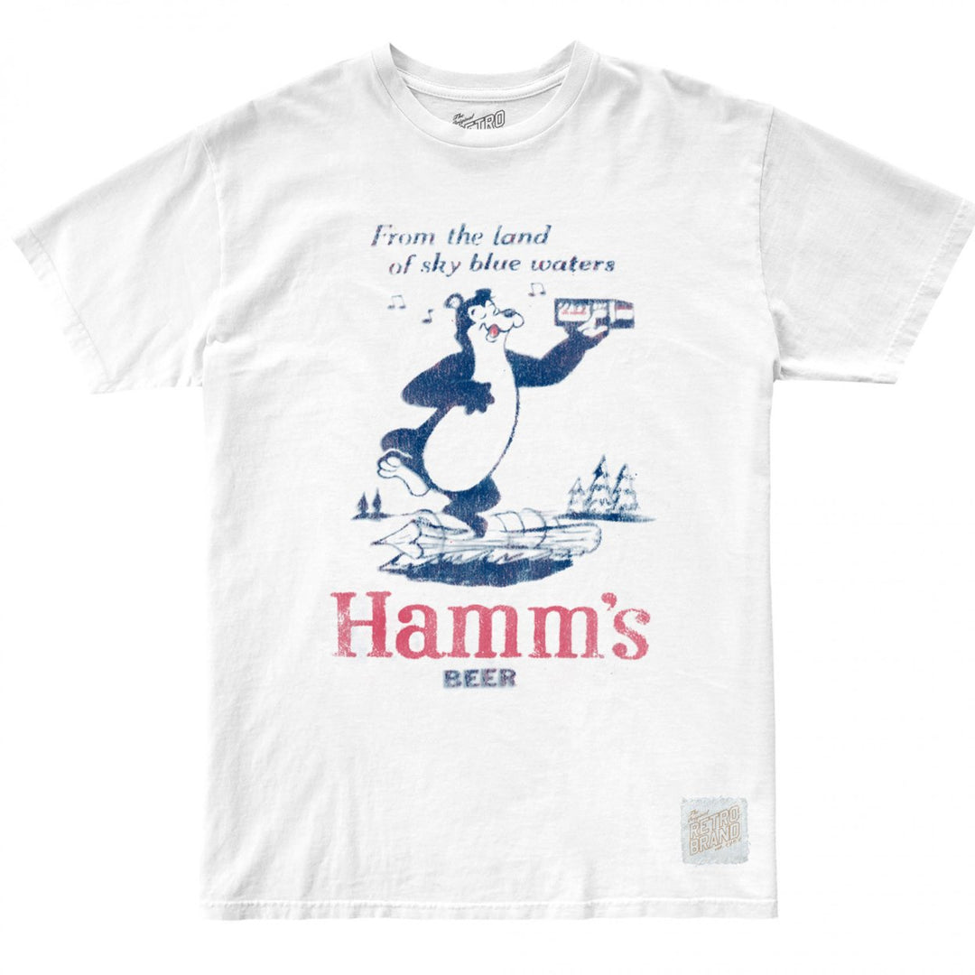 Hamms Beer From The Land of Sky Blue Waters Bear T-Shirt Image 1