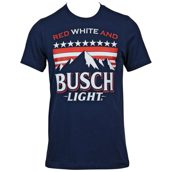 Busch Light Red White and Busch Light Mountains Navy T-Shirt Image 1